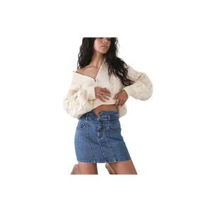 Bardot Spliced Seam Denim Mini Skirt